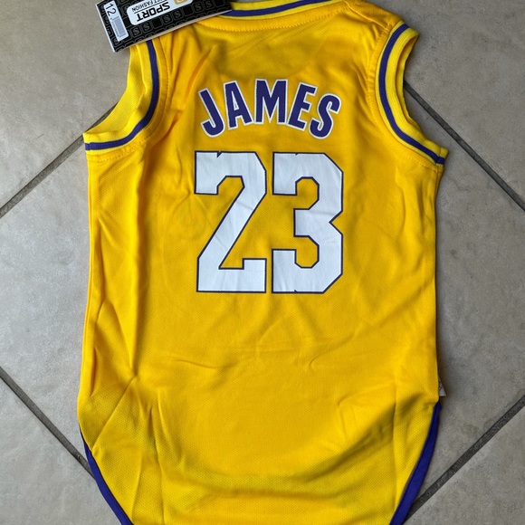 LDLXDR Baby Jersey - Gilet Tuta Senza Maniche Warrior Lakers James Romper 0-15 Mesi,Purple,59CM
